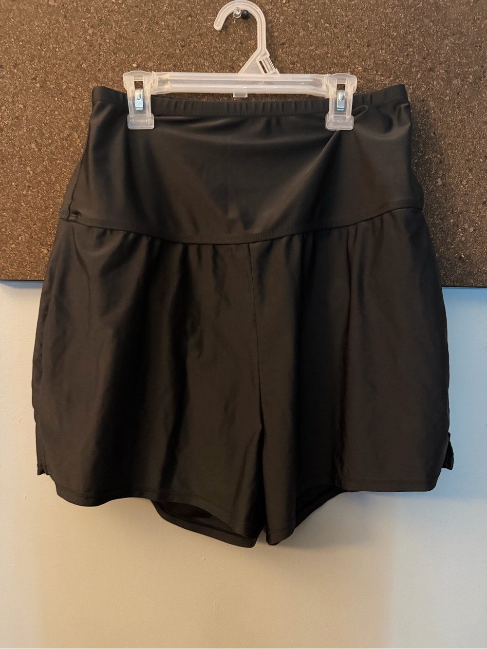 Black Women's Swim Shorts with High Waist